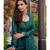 teal green heavy georgette indowestern crop top palazzo shrug set-Full Stitched Free size