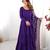 heavy pure romansilk chanderi purple gown