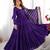 heavy pure romansilk chanderi purple gown