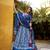 Blue batik printed dola silk lehenga choli & dupatta