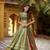 Green batik printed dola silk lehenga choli & dupatta