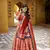 Orange Batik Printed Dola Silk Lehenga Choli & Dupatta