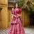 Pink batik printed dola silk lehenga choli & dupatta