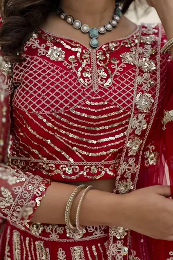 Raani pink embroidered net lehenga set with choli and dupatta