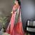 deep pink soft lichi silk blend multi-color floral digital print paithani saree