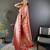 peach soft banarasi silk blend flower jall zari weaving designer saree