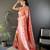onion pink soft banarasi silk blend flower jall zari weaving designer saree