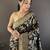 black soft banarasi silk blend floral & ethnic motifs meenakari zari weaving banarasi saree