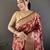 maroon soft banarasi silk blend floral & ethnic motifs meenakari zari weaving banarasi saree
