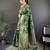 green soft banarasi silk blend floral & ethnic motifs meenakari zari weaving banarasi saree