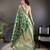 green soft banarasi silk blend floral & ethnic motifs meenakari zari weaving banarasi saree