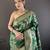 green soft banarasi silk blend floral & ethnic motifs meenakari zari weaving banarasi saree