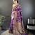 purple soft banarasi silk blend floral & ethnic motifs meenakari zari weaving banarasi saree