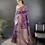 purple soft banarasi silk blend floral & ethnic motifs meenakari zari weaving banarasi saree