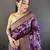 purple soft banarasi silk blend floral & ethnic motifs meenakari zari weaving banarasi saree
