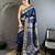 navy blue soft silk blend paisley zari woven banarasi saree