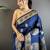 navy blue soft silk blend paisley zari woven banarasi saree