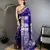 purple soft silk blend paisley zari woven banarasi saree