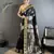 black soft silk blend paisley zari woven banarasi saree