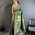 green soft silk blend paisley zari woven banarasi saree