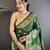green soft silk blend paisley zari woven banarasi saree
