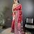 maroon soft silk blend floral motifs banarasi saree