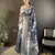 grey soft silk blend floral motifs banarasi saree
