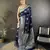 navy blue soft silk blend floral motifs banarasi saree