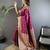 magenta lichi silk blend zari weaving motif banarasi saree