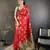 red soft silk blend elephant motifs banarasi saree