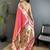 rose pink soft lichi silk blend peacock & floral motifs jacquard kanchipuram saree