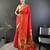 red lichi silk blend peacock & floral motis zari weaving paithani saree
