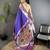 purple soft lichi silk blend peacock & floral motifs jacquard kanchipuram saree