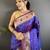 purple soft lichi silk blend peacock & floral motifs jacquard kanchipuram saree
