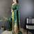 green lichi silk blend peacock & floral motis zari weaving paithani saree