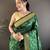 green lichi silk blend peacock & floral motis zari weaving paithani saree