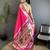 rani pink soft lichi silk blend peacock & floral motifs jacquard kanchipuram saree