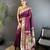 wine soft lichi silk blend peacock & floral motifs jacquard kanchipuram saree