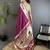 wine soft lichi silk blend peacock & floral motifs jacquard kanchipuram saree