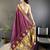 wine lichi silk blend peacock & floral motis zari weaving paithani saree