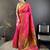 hot pink lichi silk blend peacock & floral motis zari weaving paithani saree