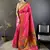 hot pink lichi silk blend peacock & floral motis zari weaving paithani saree
