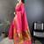 hot pink lichi silk blend peacock & floral motis zari weaving paithani saree