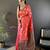 pink soft silk blend checked & circular motifs zari weaving banarasi saree