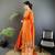 orange soft lichi silk blend butti meenakari work paithani saree