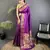 purple soft lichi silk blend butti meenakari work paithani saree