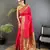 magenta pink soft lichi silk blend butti meenakari work paithani saree