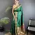 green soft lichi silk blend butti meenakari work paithani saree