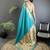 teal soft lichi silk blend butti meenakari work paithani saree