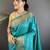 teal soft lichi silk blend butti meenakari work paithani saree